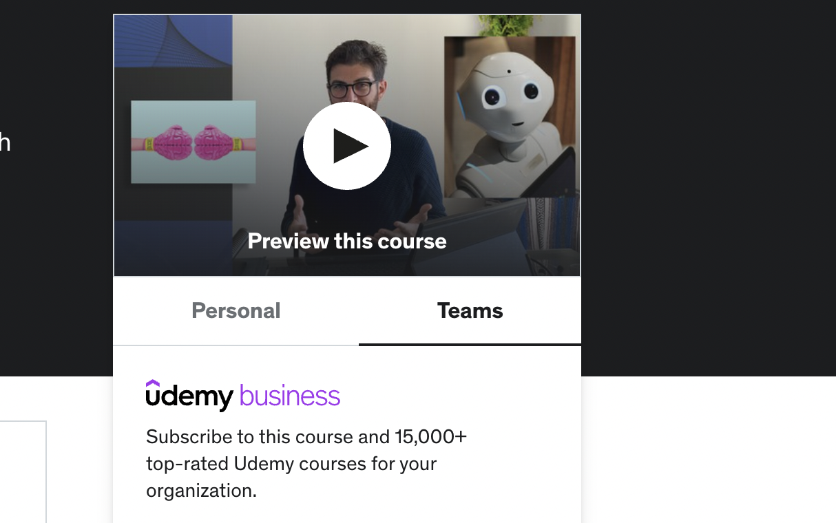 Udemy for Business screen grab